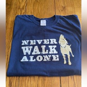 Men’s Dog Is Good Shirt .. Never Walk Alone XL
